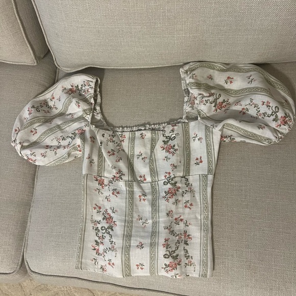 Reformation Puff Sleeve Floral Top - Picture 1 of 5